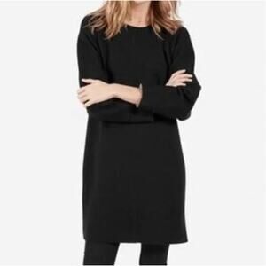 NEW Everlane Scuba Long Sleeve Mini Dress in Black